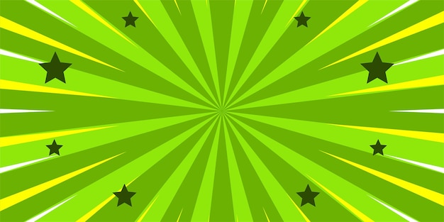 Комический зеленый фон со звездой Free Vector и SVG