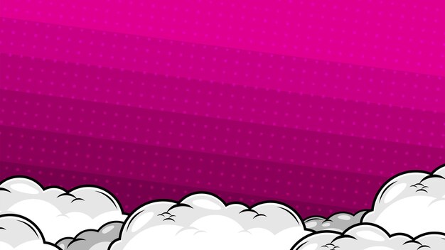 Комический полутонный фон с облаком на розовом