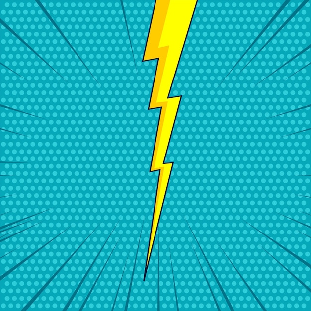 Comic halftone with thunder flash illustration