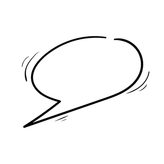 Comic hand drawn speech bubble doodle cloud shape sketch style speech bubble chat message