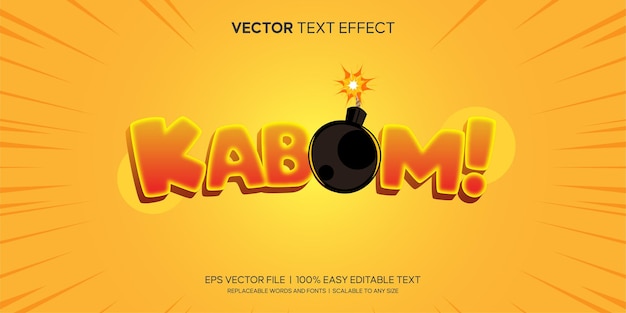 Comic kabom cartoon 3d style editable text effect