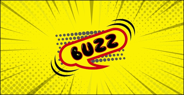 Vector comic lettering buzz on white background vector