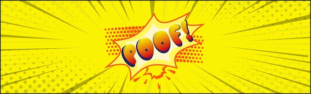 Comic lettering POOF on white background Vector