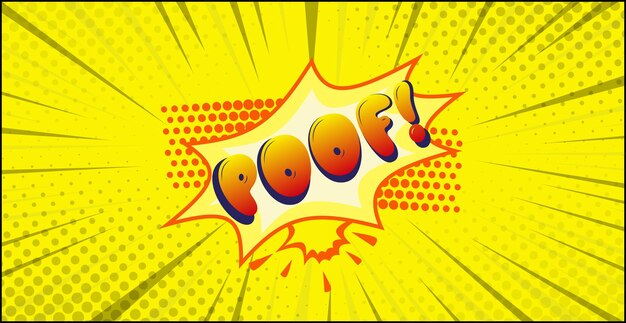 Comic lettering poof on white background vector