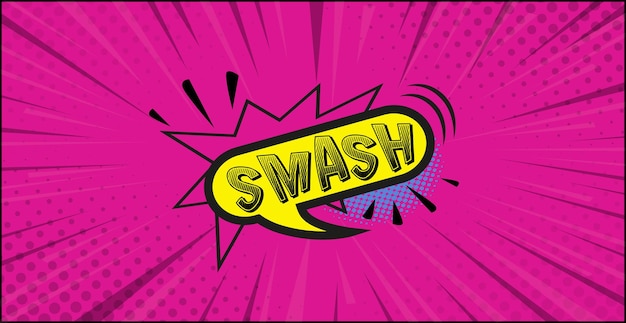 Comic lettering SMASH on white background Vector