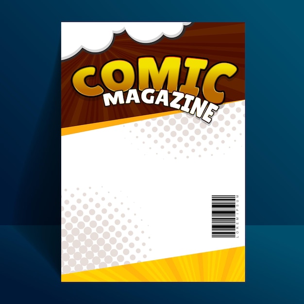 Vector comic magazine book cover template
