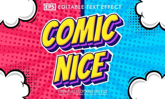 Comic bel effetto di testo modificabile