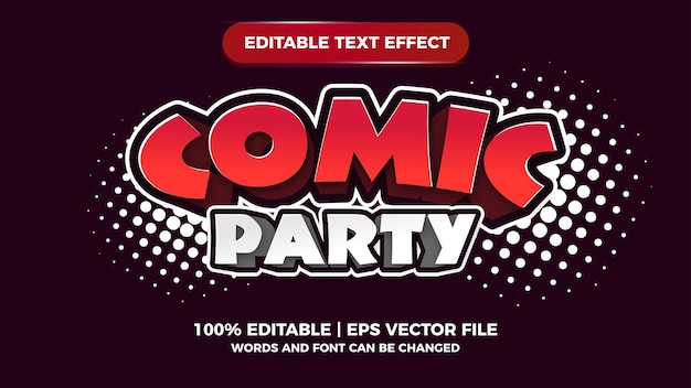 Comic party editable text effect