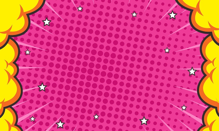 Vector comic pink background with cloud illustration