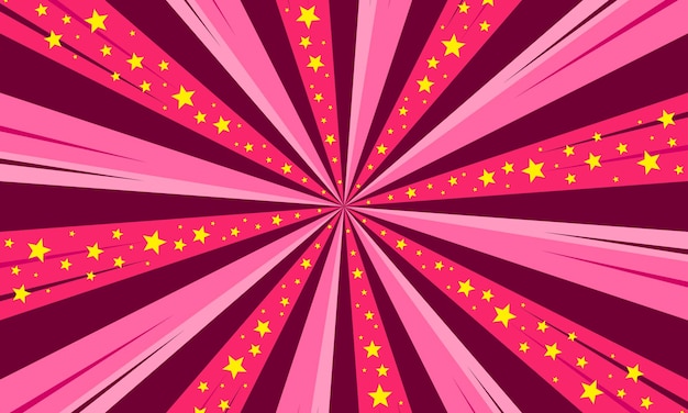 Комический розовый взрыв фон со звездой