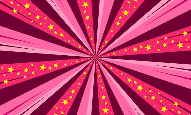 Comic pink burst background with star