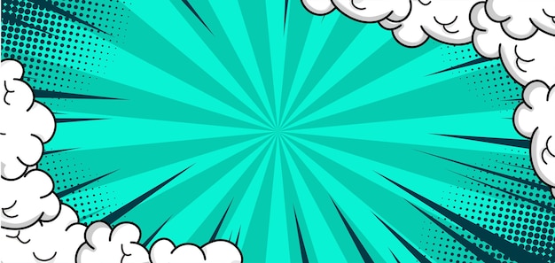 Comic pop art background with cloud