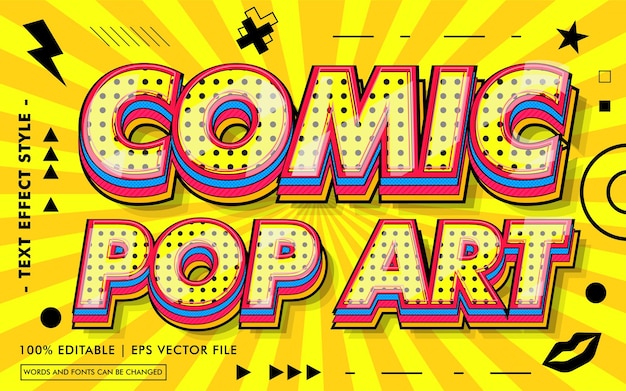 Comic pop art text effects style