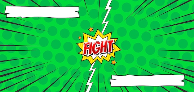 Comic pop art versus fight background template