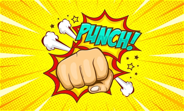 Vector comic punch cartoon illustration design