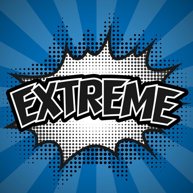 Comic speech bubble, blue extreme, illustration