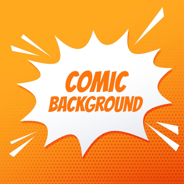 Comic speech bubble burst on orange background