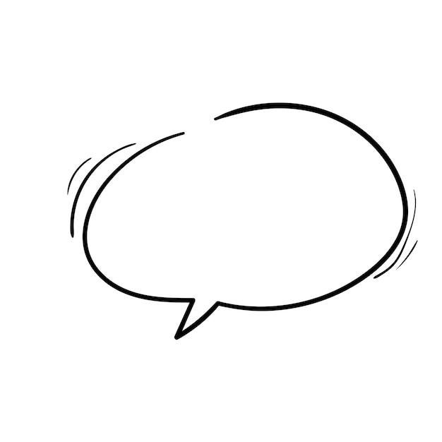 Comic speech bubble chat, message element, quote text. Doodle Speech bubble, hand drawn cloud shape