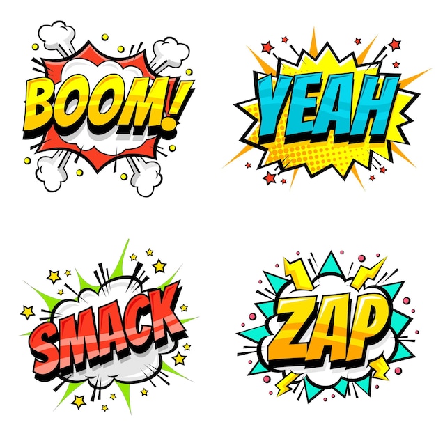 Premium Vector | Comic speech bubble collection set