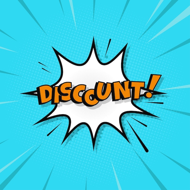 Comic speech bubble DISCOUNT design vector illustration