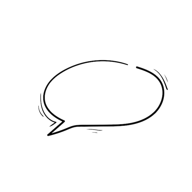 Comic speech bubble doodle cloud shape Hand drawn sketch style Speech bubble chat message