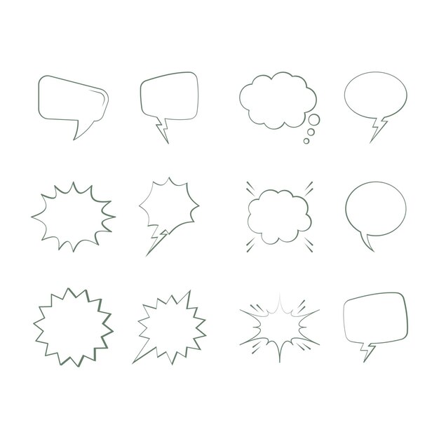 Comic Speech Bubble icon vector design templates