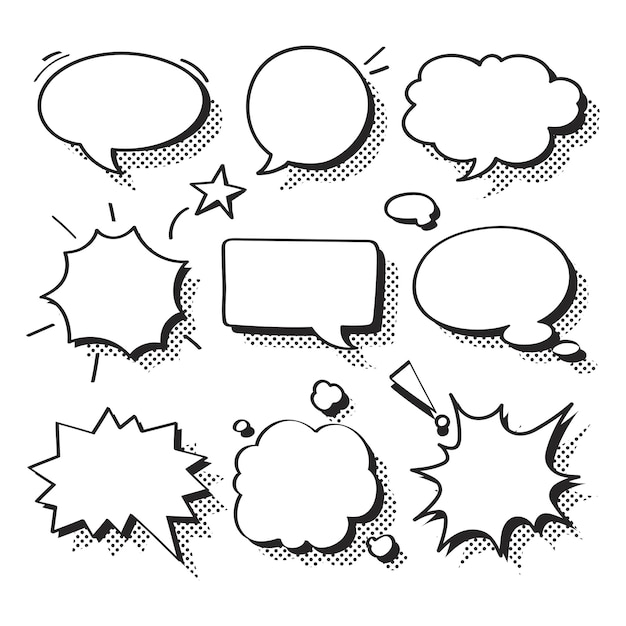 Vector comic speech bubble vector editable