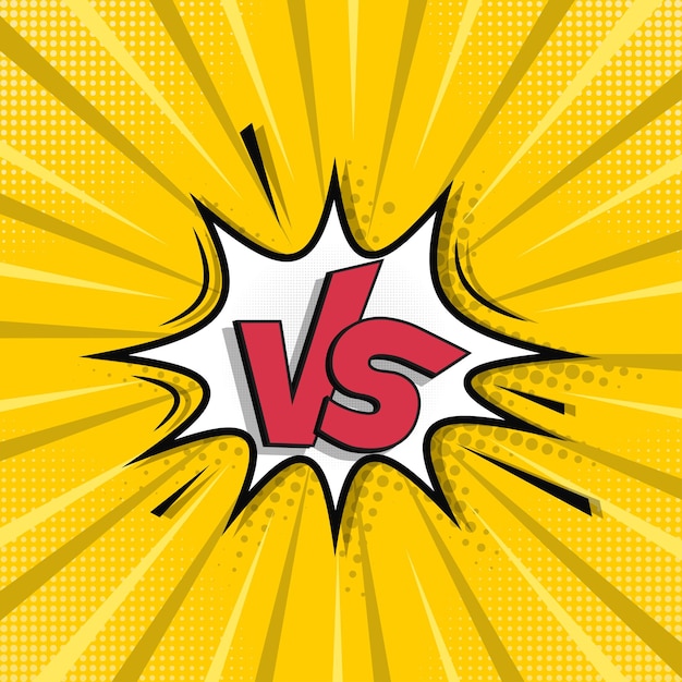 Comic speech bubble Versus with halftone vector illustration