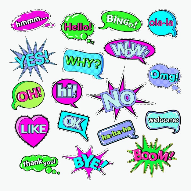 Vector comic speech bubbles collection