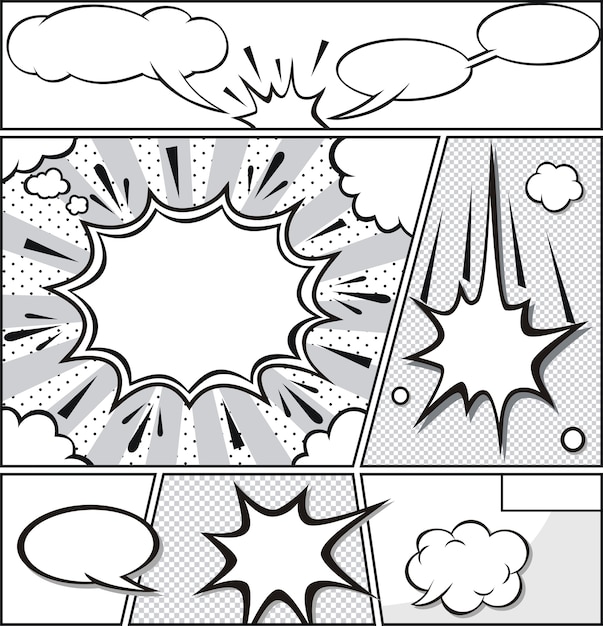 Vettore comic speech bubbles -comic strip