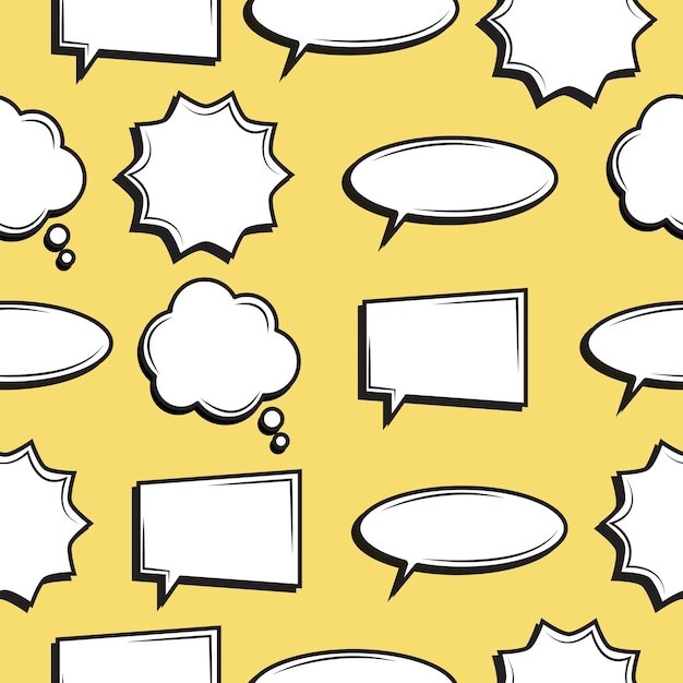 Comic speech bubbles seamless pattern