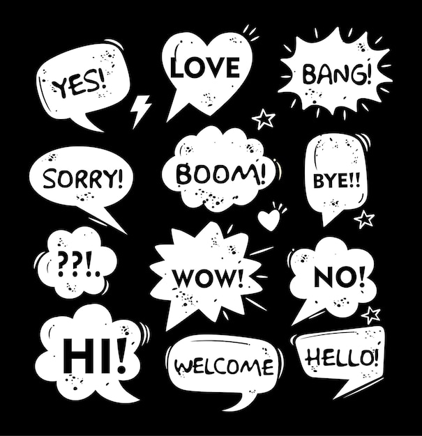 Comic Speech Bubbles with Exclamations