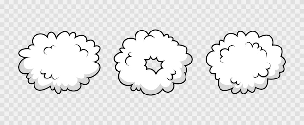 Comic speed clouds. Pop art speech bubbles. Vector illustration.