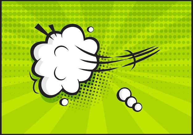 Comic speed vector balloon icon catroon motion puff effect explosion cloud in pop art style