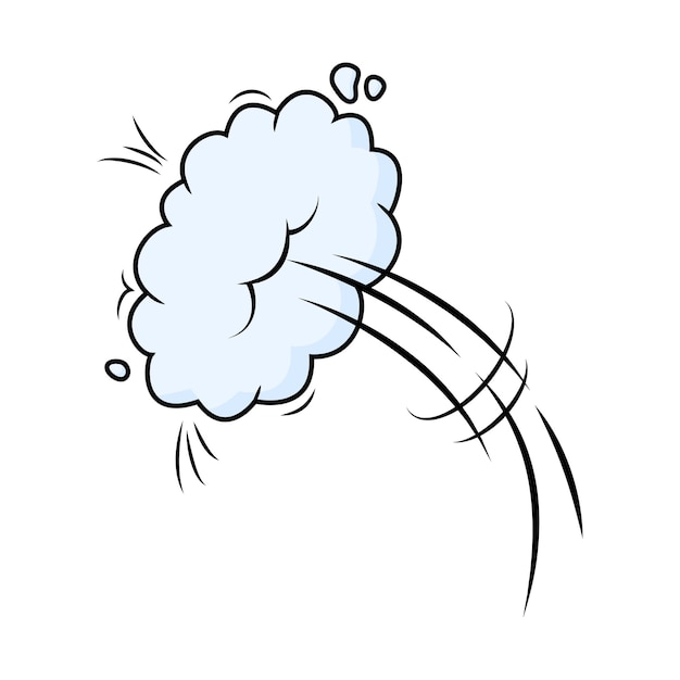 Comic speed vector cloud catroon motion puff effect explosion bubble jump with smoke or dust