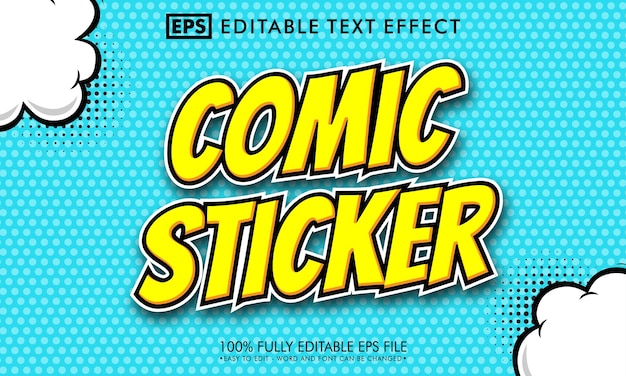 Comic sticker editable text effect