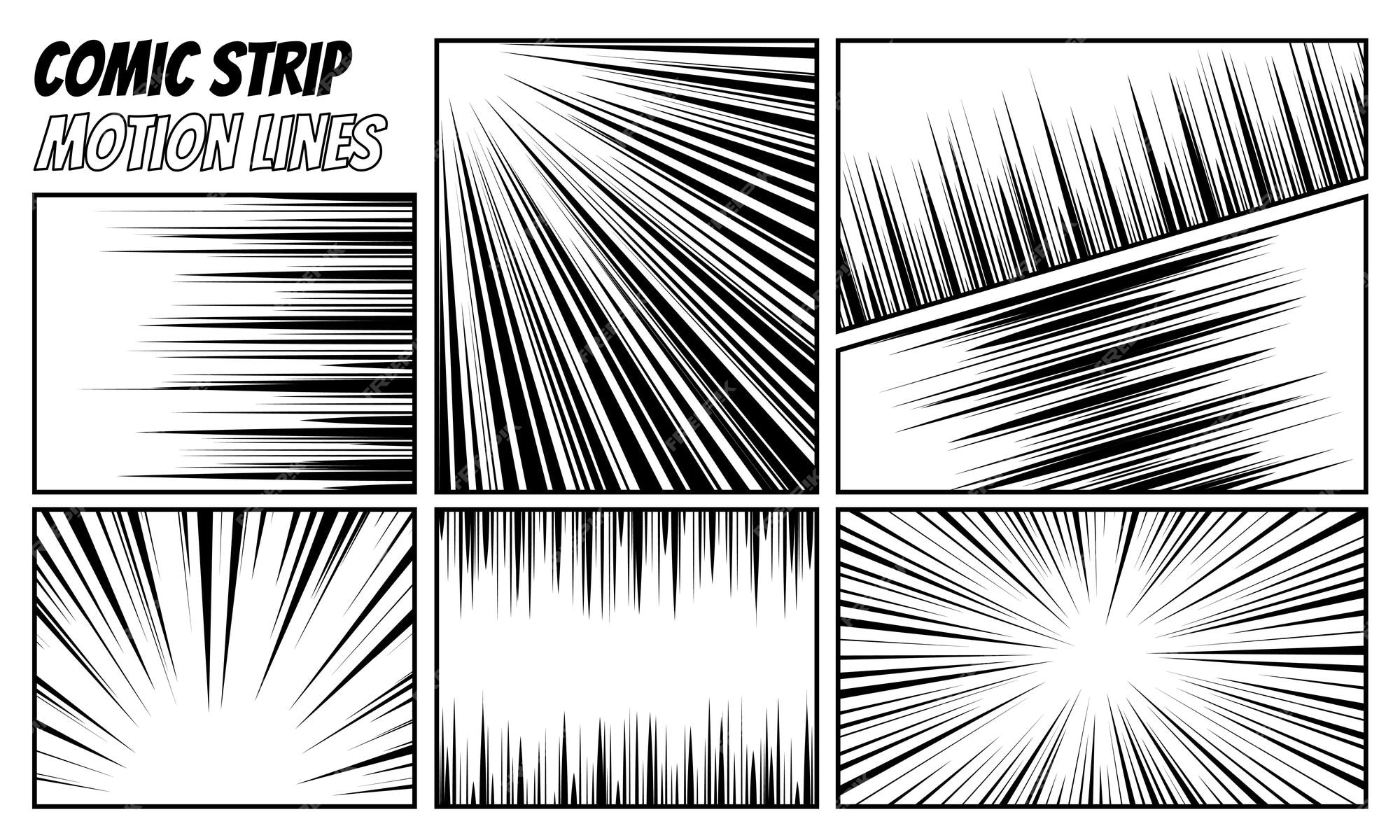 Set of comic style action effects speed lines Vector Image