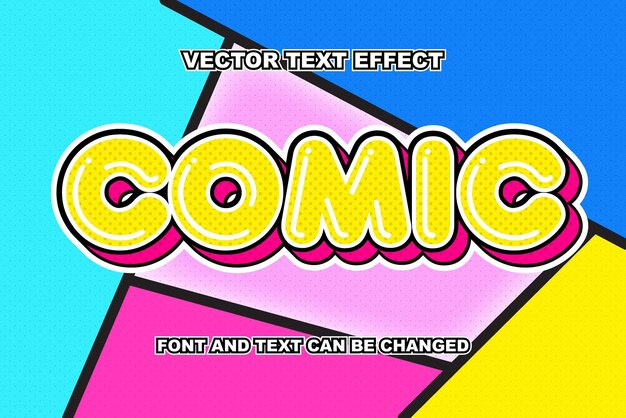 Vector comic style 3d colorful editable text effect font style template