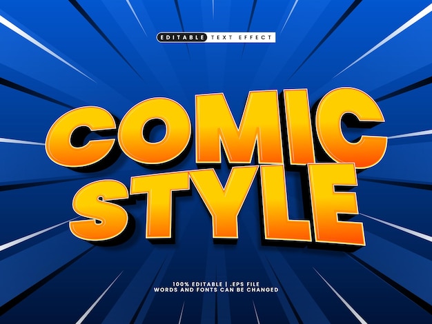 comic style 3d editable text effect with cartoon style