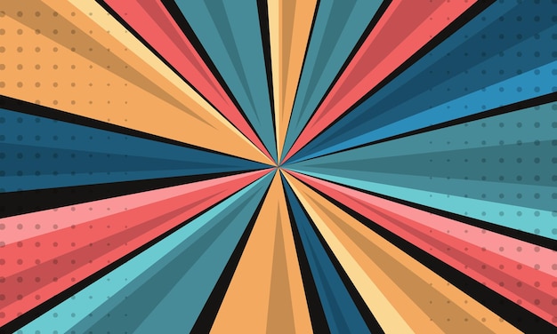 comic style colorful radial lines background