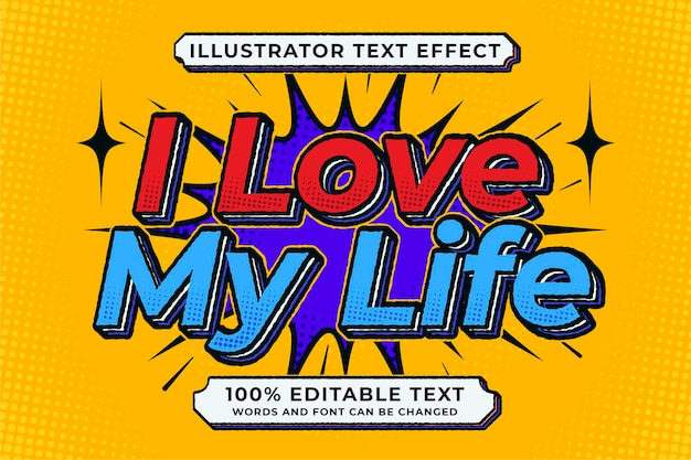 Comic style editable text effect on halftone background