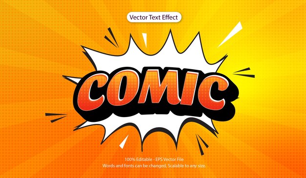 Comic style editable text effect