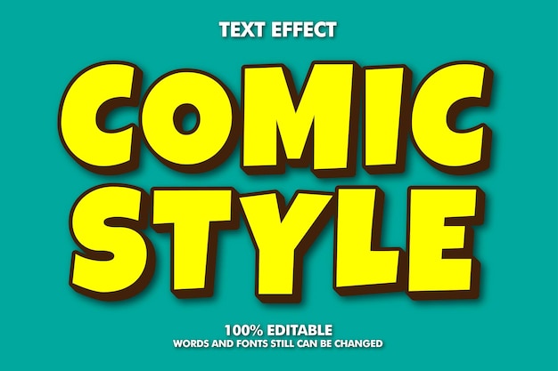 Comic style Modern bold 3d typography cartoon editable text effect