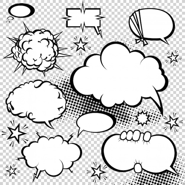 Comic style speech bubbles collection