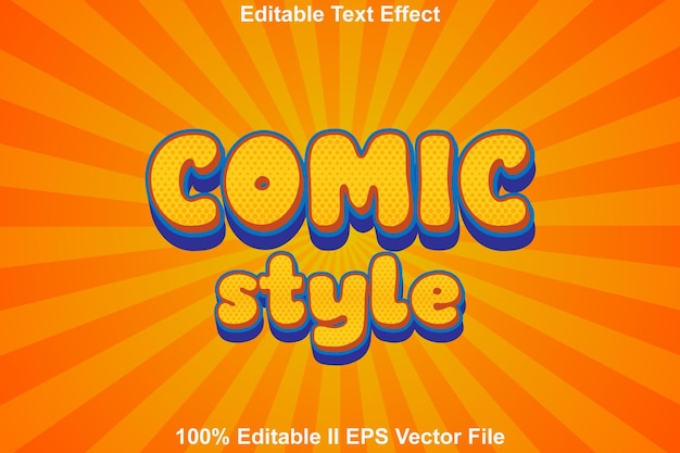 Comic Style Text Effect 3d Emboss Comic Style