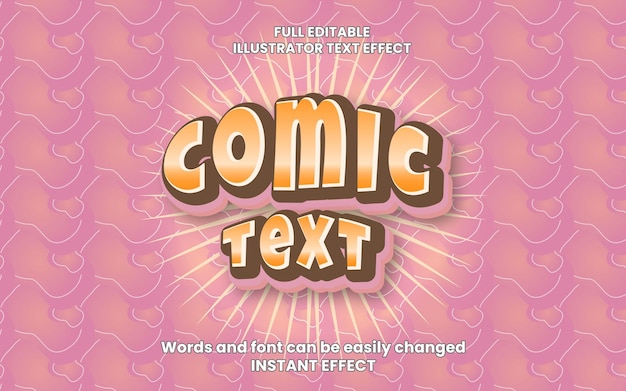 Vector comic text editable text effect