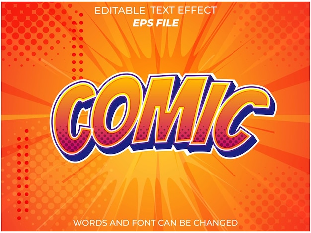 comic text effect font editable typography 3d text vector template