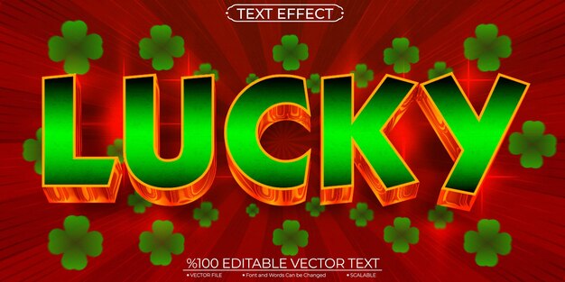 Comic text effect shiny lucky editable and scalable template vector text effect