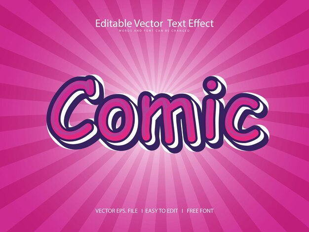 Comic text effect vector editable