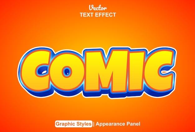 Comic text effect with editable orange graphic style